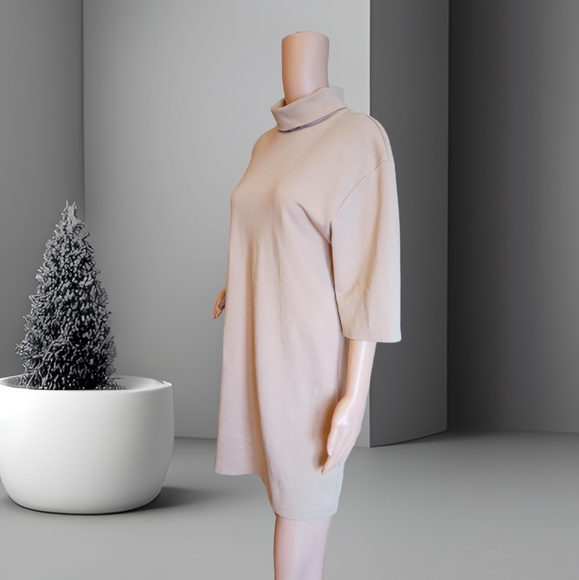 Zara Women's Oversized Turtleneck Cream Sweater Dress - Picture 5 of 16